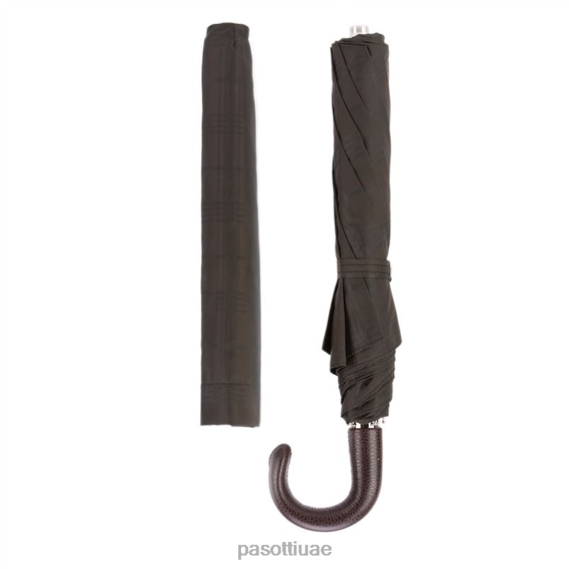 مظلة | 64 6434-15 ع - مظلة مربعة بنية اللون بمقبض جلدي PASOTTI Z446V191